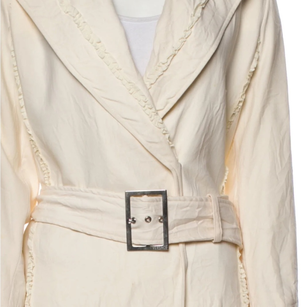 GIANNI VERSACE vintage 1980s cream trench coat